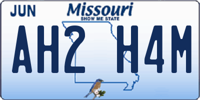 MO license plate AH2H4M
