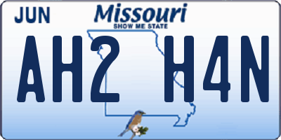 MO license plate AH2H4N