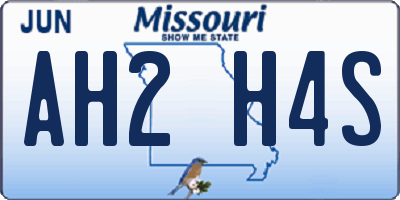 MO license plate AH2H4S