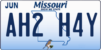 MO license plate AH2H4Y
