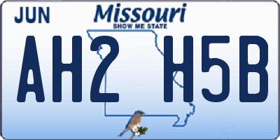 MO license plate AH2H5B