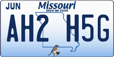 MO license plate AH2H5G