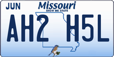 MO license plate AH2H5L