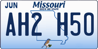 MO license plate AH2H5O