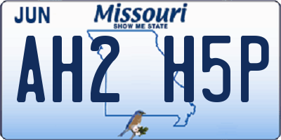 MO license plate AH2H5P