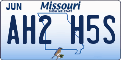 MO license plate AH2H5S