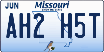 MO license plate AH2H5T