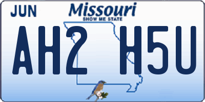 MO license plate AH2H5U