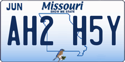 MO license plate AH2H5Y