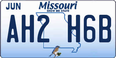 MO license plate AH2H6B
