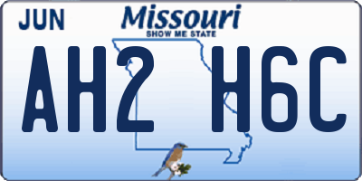 MO license plate AH2H6C
