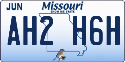 MO license plate AH2H6H