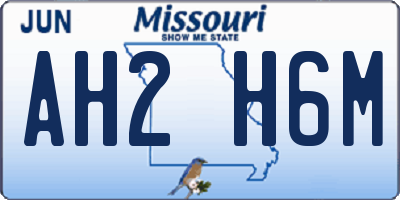 MO license plate AH2H6M