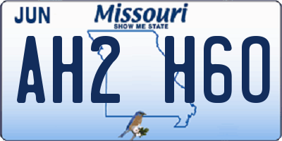 MO license plate AH2H6O