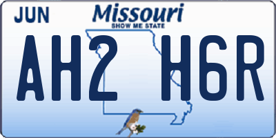 MO license plate AH2H6R
