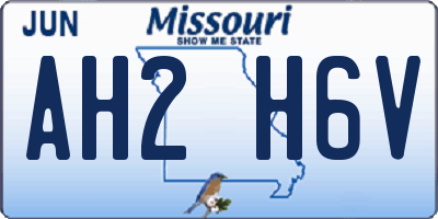 MO license plate AH2H6V