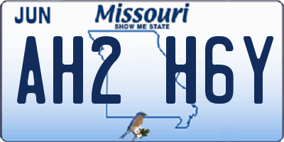 MO license plate AH2H6Y