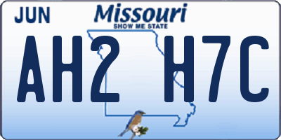 MO license plate AH2H7C
