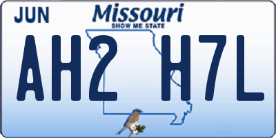 MO license plate AH2H7L