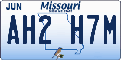 MO license plate AH2H7M