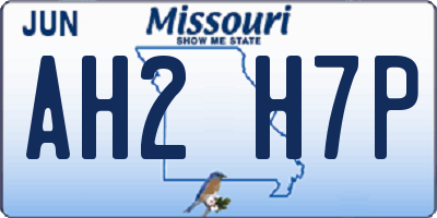 MO license plate AH2H7P