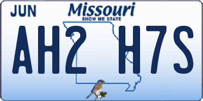 MO license plate AH2H7S