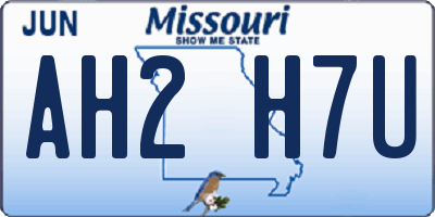 MO license plate AH2H7U