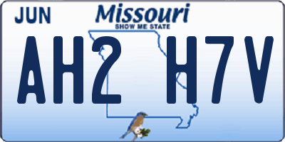 MO license plate AH2H7V