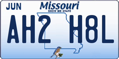 MO license plate AH2H8L