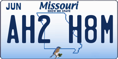 MO license plate AH2H8M