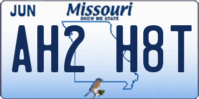MO license plate AH2H8T