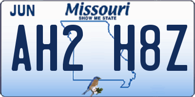 MO license plate AH2H8Z