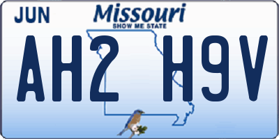 MO license plate AH2H9V