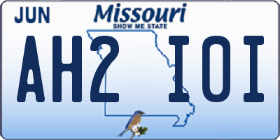 MO license plate AH2I0I