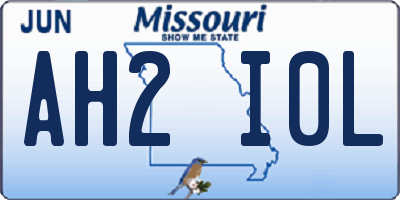 MO license plate AH2I0L