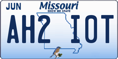 MO license plate AH2I0T