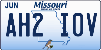 MO license plate AH2I0V