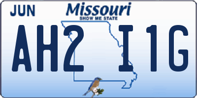 MO license plate AH2I1G