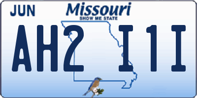 MO license plate AH2I1I