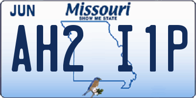 MO license plate AH2I1P