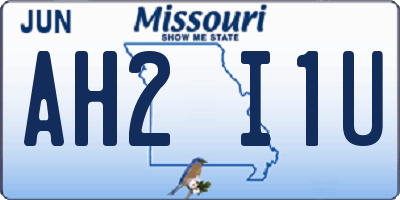 MO license plate AH2I1U