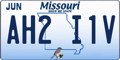 MO license plate AH2I1V