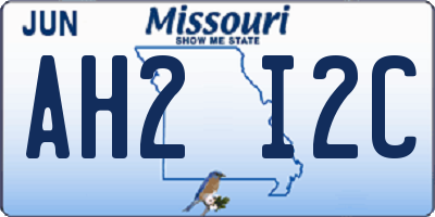 MO license plate AH2I2C