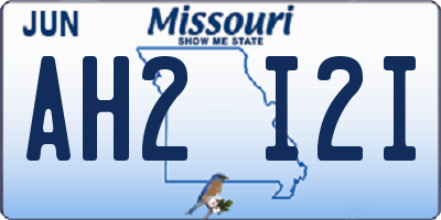 MO license plate AH2I2I