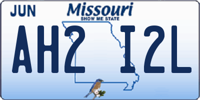 MO license plate AH2I2L