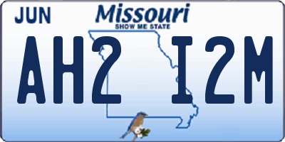 MO license plate AH2I2M