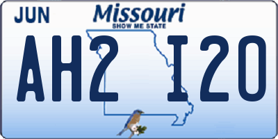MO license plate AH2I2O
