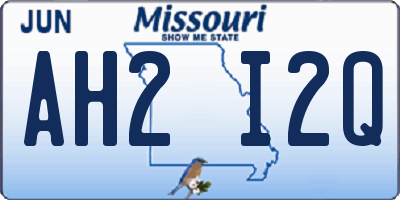 MO license plate AH2I2Q