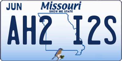 MO license plate AH2I2S