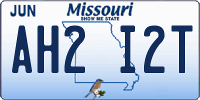 MO license plate AH2I2T